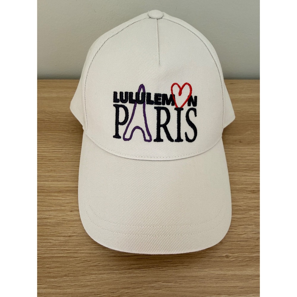 Lululemon Paris Graphic Baseball Cap Ivory Off White Adjustable Hat S/M